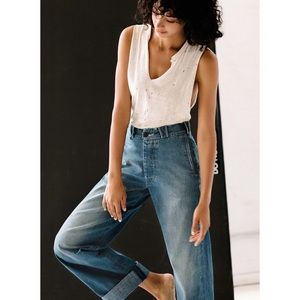 Imogene + Willie Jeans Kate Eames High-Rise Chino Denim Indigo Selvage 32 GUC
